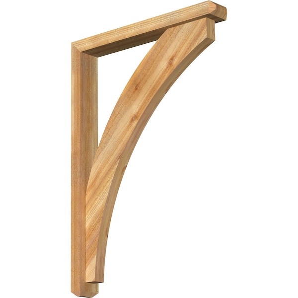 Ekena Millwork Thorton Craftsman Rough Sawn Bracket w/ Offset Brace, Western Red Cedar, 4"W x 28"D x 40"H BKT0402X28X40THR04RWR - main